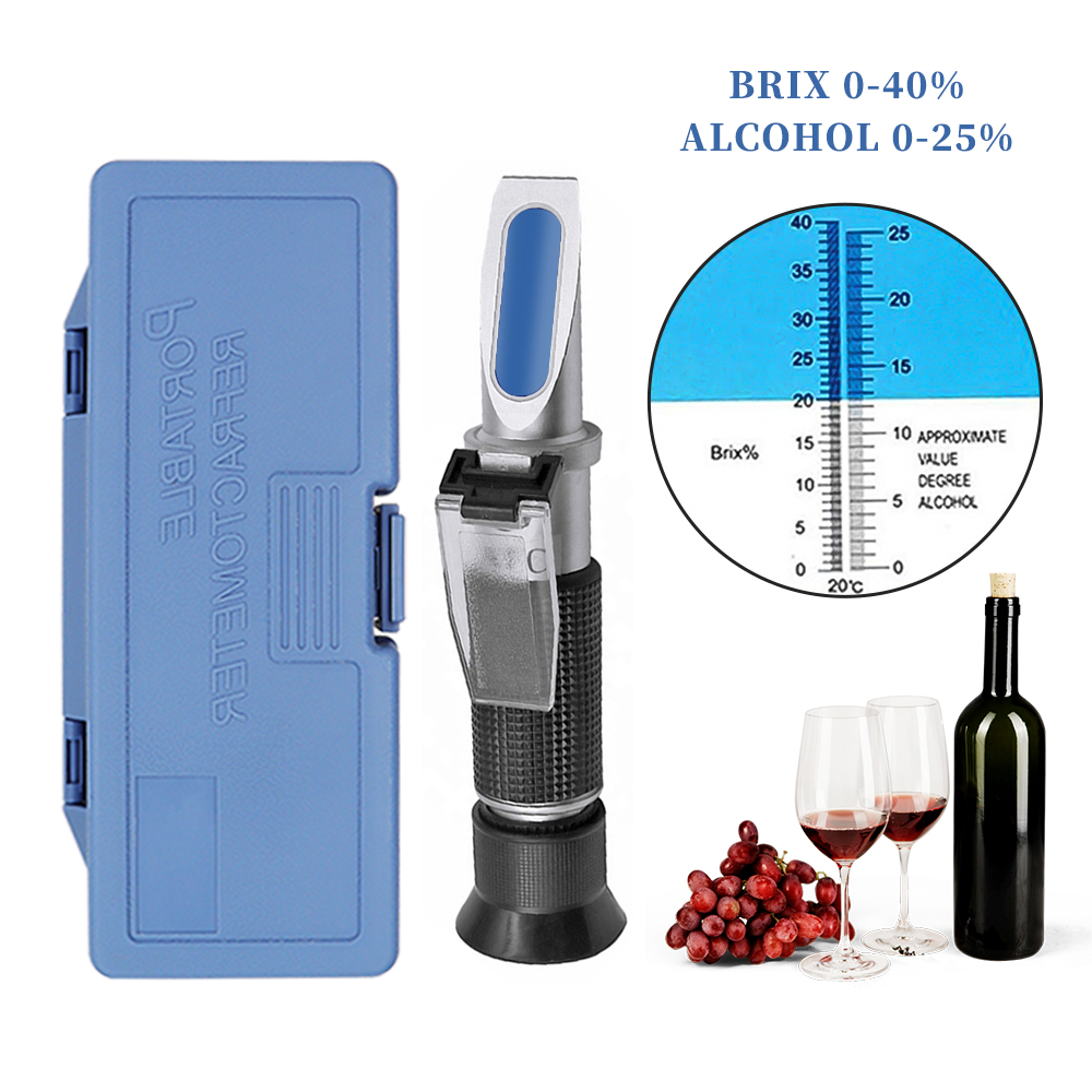 Wine To Beer Alcohol - Handheld Alcohol Sugar Refractometer Tester Wine