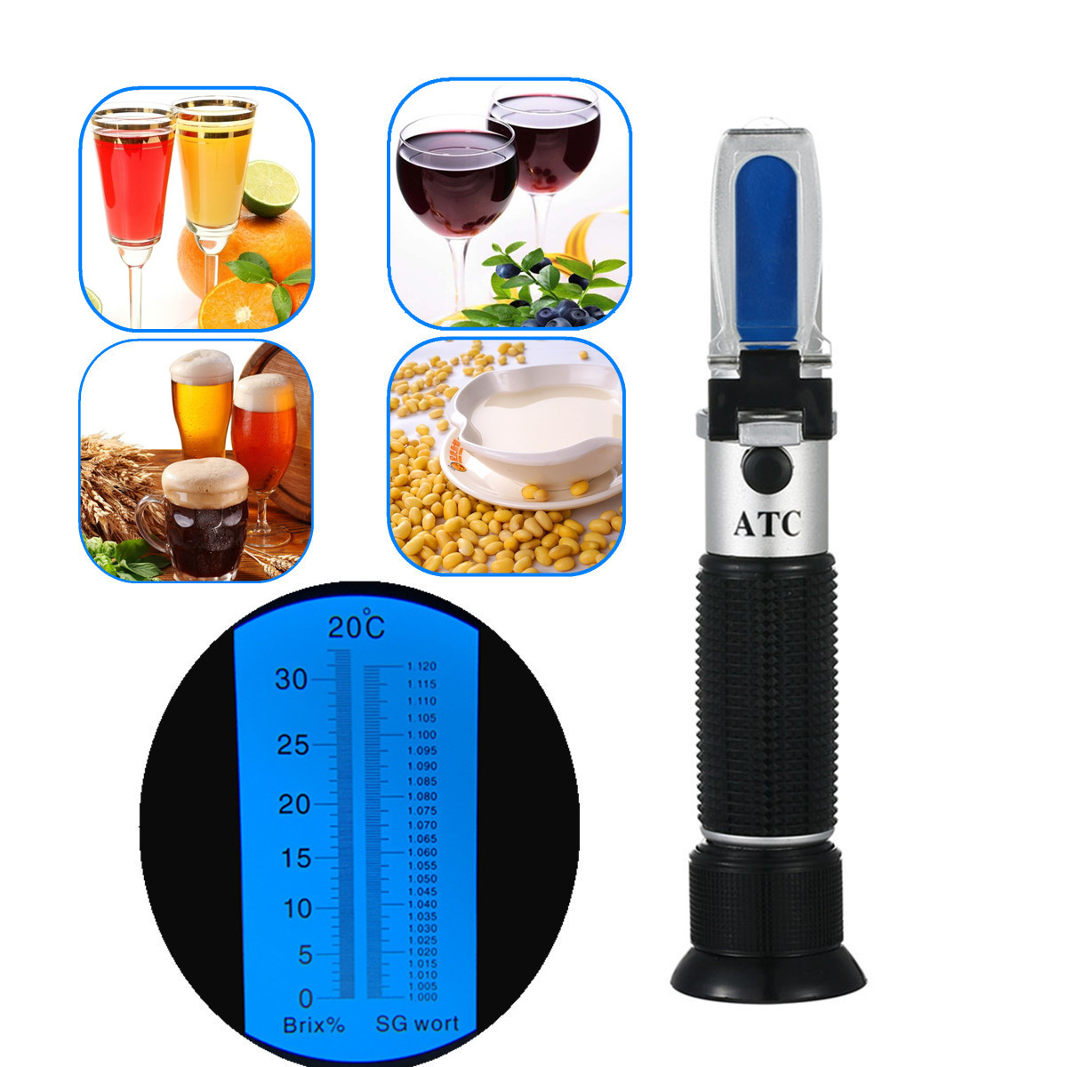 Wine To Beer Alcohol - Khúc Xạ Kế Đo 0-32% Brix