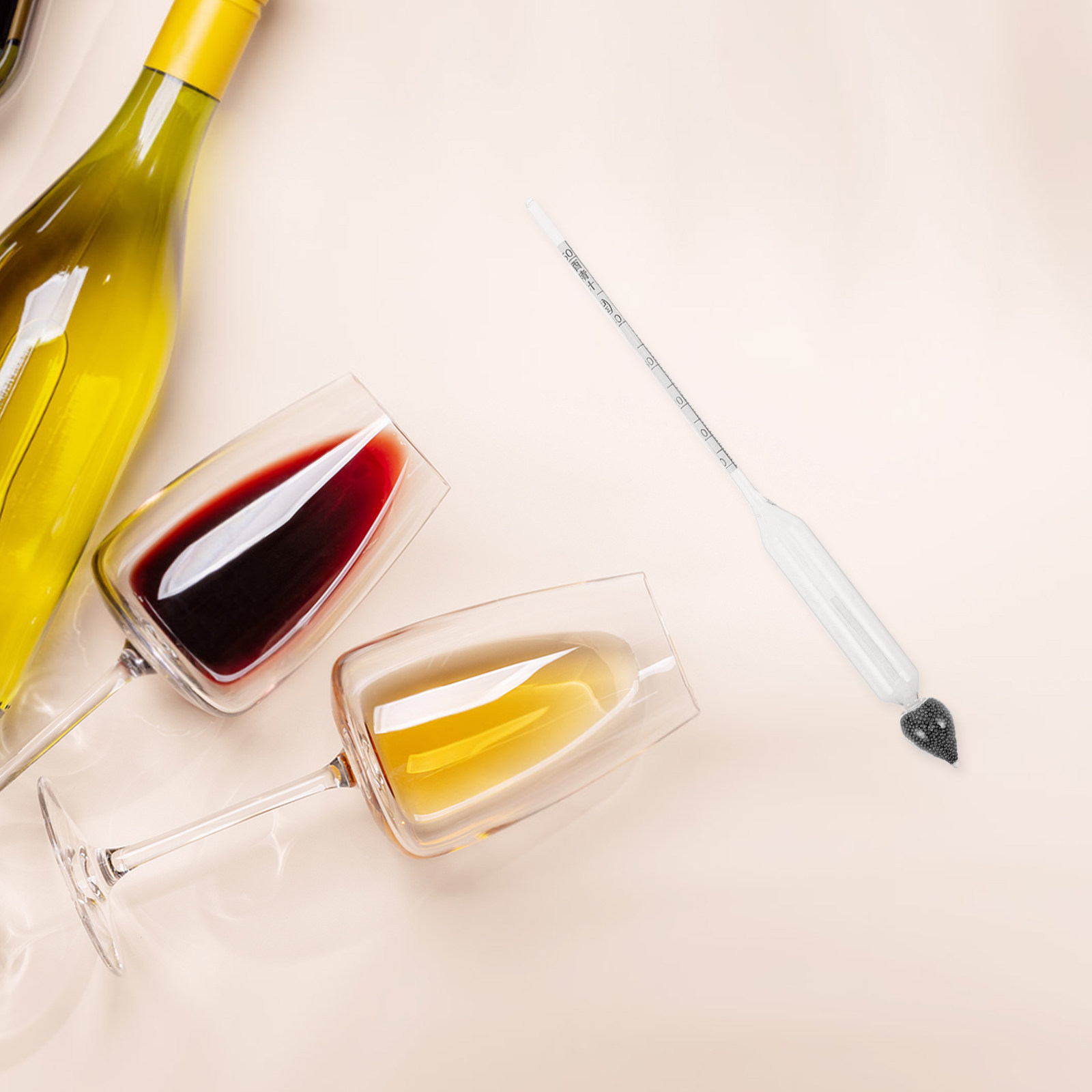 Wine To Beer Alcohol - 2Pcs Alcohol Tester Hydrometer Glass Dual