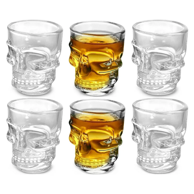 1/2Pcs Skull Head Shot Glass C - đánh giá và giá Whisky Beer And Wine