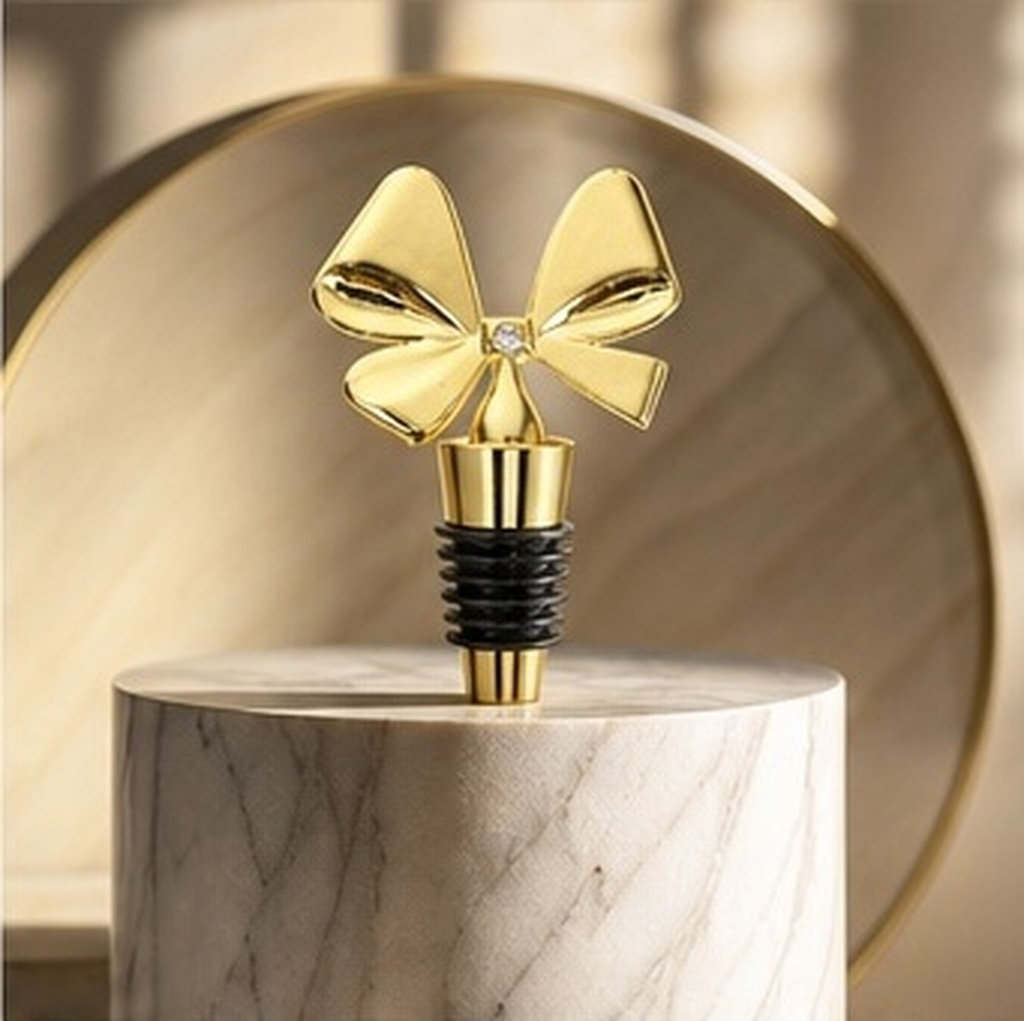 Gold Bowknot Wine Stopper Sili - đánh giá và giá Whisky Beer And Wine