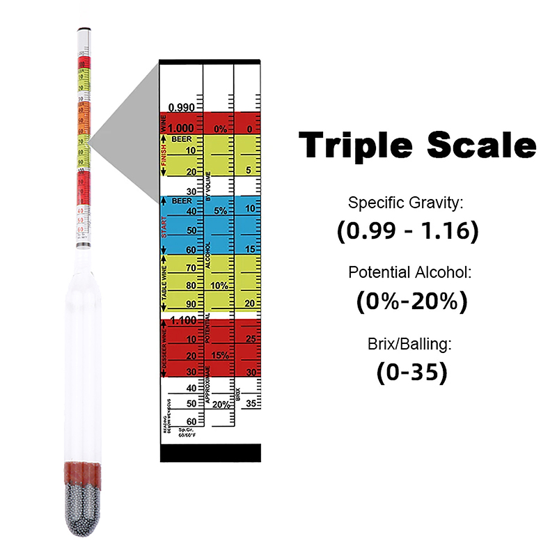 Triple Scale Hydrometer Home B - đánh giá và giá Wine To Beer Alcohol