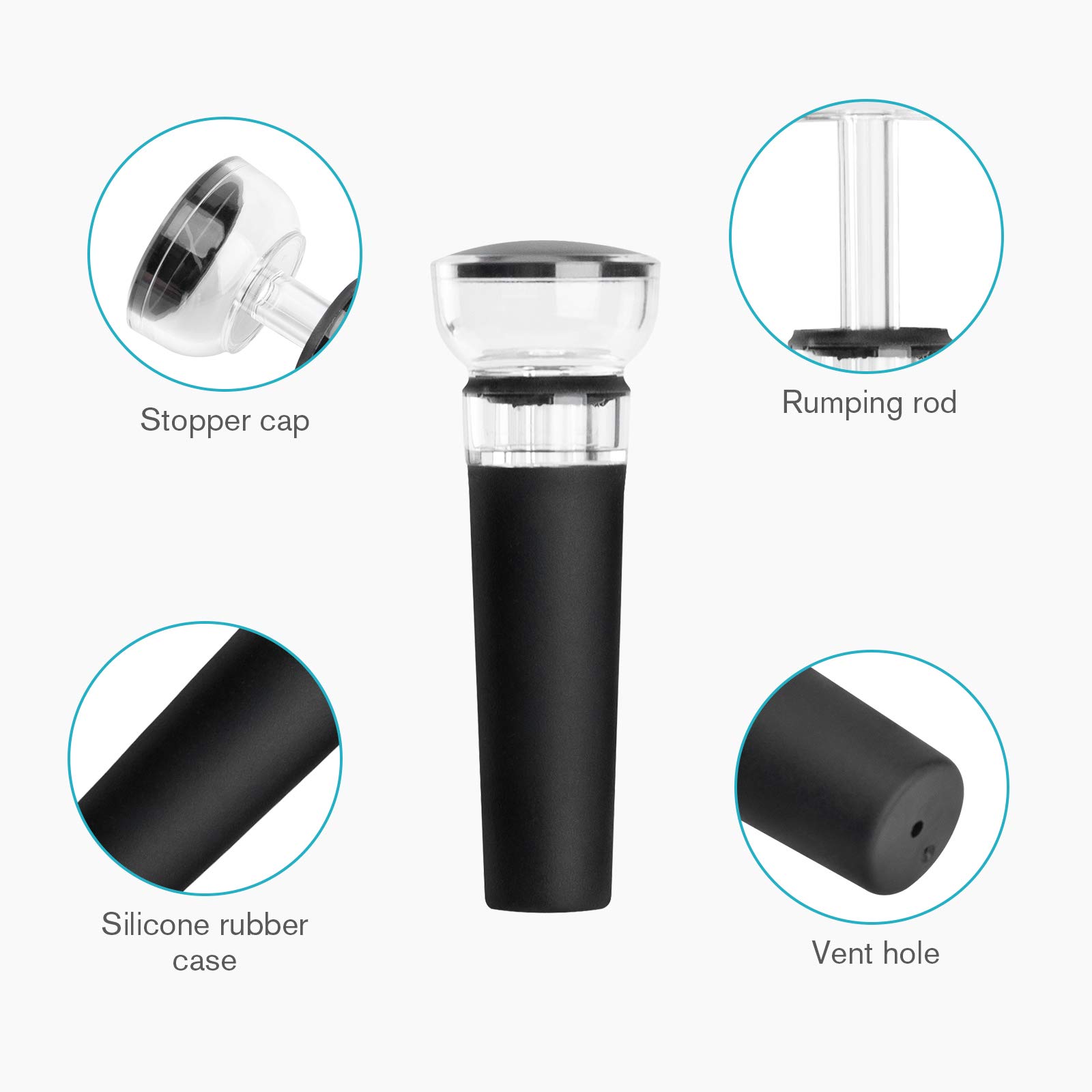 4 Pack Wine Stoppers with Buil - đánh giá và giá Wine Stopper Vacuum
